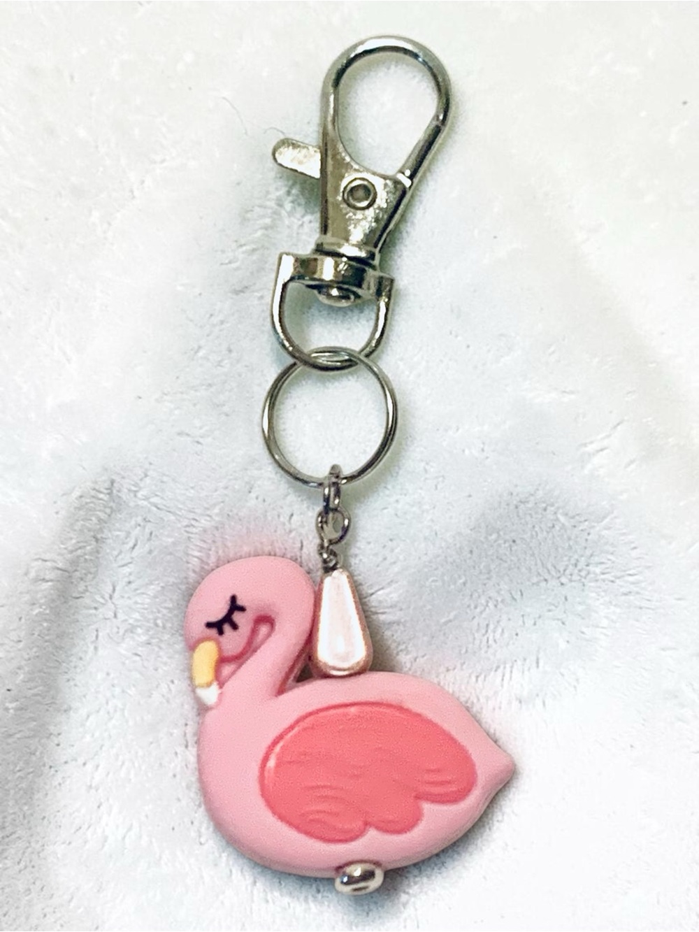 Pink 3D Flamingo Keychain Bag Charm - Brand Handmade